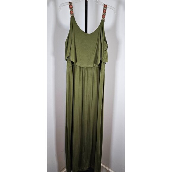 Maxi Sundress Aztec Print Straps - Green - SZ L - Picture 2 of 5